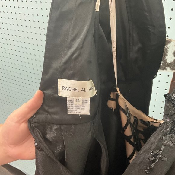 RACHEL ALLAN SIZE 14 BLACK FORMAL DRESS - Picture 5 of 6